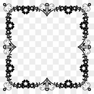 Download Flower Frame Black And White Png Clipart Borders - Frames Black Flower Png Transparent Png