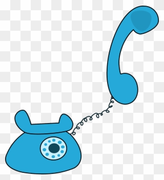Telephone Free To Use Cliparts - Blue Cartoon Telephone - Png Download