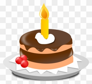 Clip Art Cake - One Candle Birthday Cake - Png Download