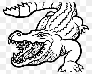 Alligator Clipart Images Black And White Free Download - Crocodile Cartoon Black And White - Png Download