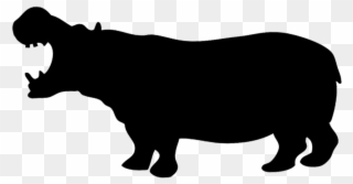 Free Animal Silhouettes Clipart Image - Hippo Silhouette - Png Download