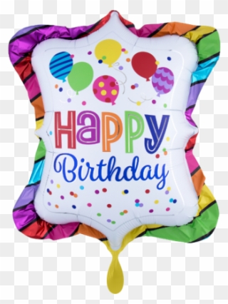 Happy Birthday Bunte Ballons - Rainbow Confetti Happy Birthday Supershape Balloon Clipart