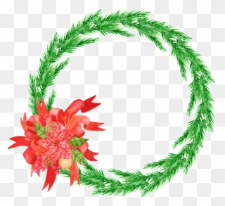 Christmas Reef Png Hand Painted Christmas Wreath Png - Portable Network Graphics Clipart