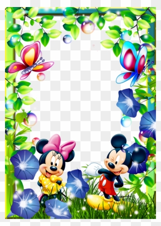 Cartoon Characters Frames Clipart Picture Frames Mickey - Mickey Mouse Cartoon Frame - Png Download