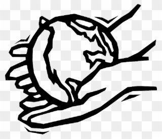 Hand Drawing Outline - Earth In Hands Outline Clipart
