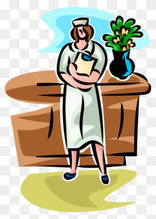 Vector Library Library Nurse With Image Illustration - Illustration Clipart