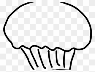 Drawn Cupcake Clip Art Line - Clip Art Cupcake Black And White - Png Download