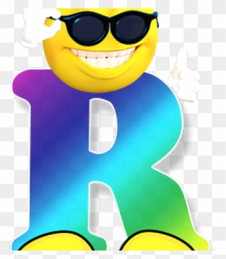 Sunglasses Emoji Clipart Self Confidence - Letter R - Png Download