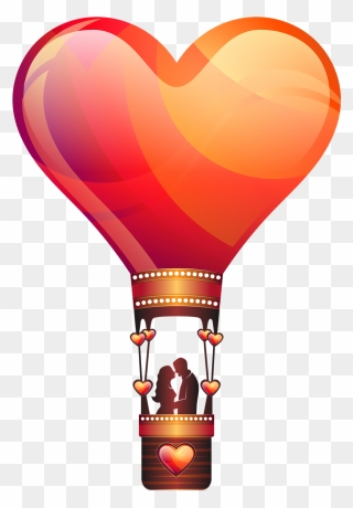 Encouragement - Hot Air Balloon Heart Png Clipart