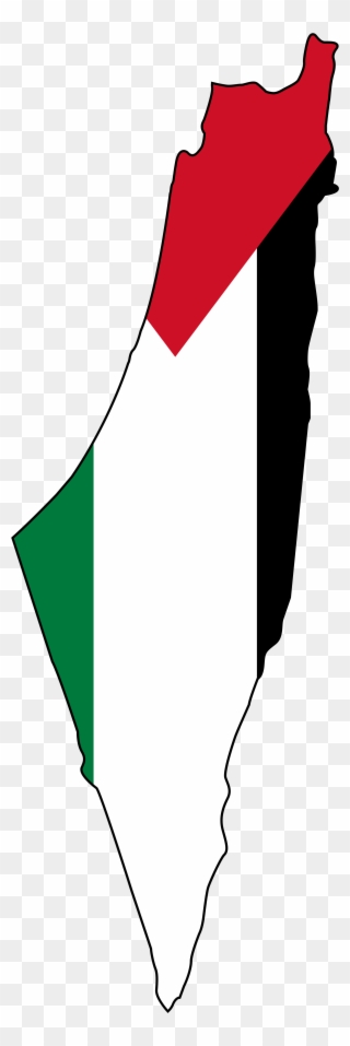 Get Palestine Flag - Palestine Map With Flag Clipart