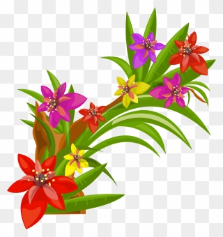 Exotic Flowers, Art Flowers, Flower Art, Flowers Decoration, - Tropical Floral Graphics Png Clipart