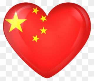 Chinese Flag In A Heart Clipart