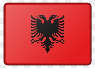Flag Of Albania National Flag Double-headed Eagle - Albanian Flag Black And White Clipart