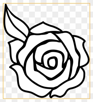 Appealing Black And White Rose Border Clip Art Clipart - Rose From Above Drawing - Png Download