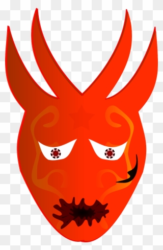 Lucifer Devil Mask Demon Satan - Red Devil Monster Shower Curtain Clipart
