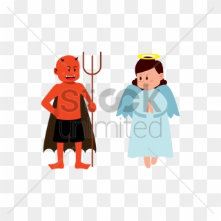 Satan Clipart Angel And Demon - Angel And Devil Clipart - Png Download