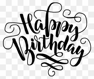 Happybirthday Birthday Birthdaywishes Happyday Happy - Happy Birthday Calligraphy Purple Clipart