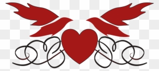 Wedding, Heart Doves Love Romance Transparent Icon - Dove With Heart Png Clipart