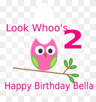 Owl 2nd Birthday Clip Art - Happy 1st Birthday Wishes Girl - Png Download
