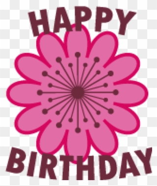 Flower Clipart Happy Birthday - Happy Birthday Cute Flower Pink - Png Download
