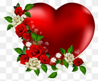 Heart Png With Flowers Love Heart Image Clipart Happy - Love Heart With Flowers Transparent Png