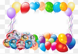 Happy Birthday With Balloons - Feliz Y Bendecido Cumpleaños Animado Clipart
