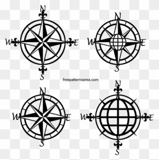 This Vintage Nautical Compass Rose Project Is Primarily - Skytower Clipart
