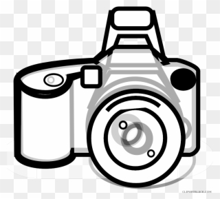 Clip Art Freeuse Stock Camera Black And White Clipart - Clip Art Camera Dslr Png Transparent Png