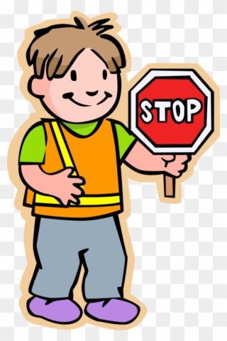 School Crossing Guard With Stop Sign - Safety Patrol Clipart - Png Download