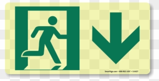 Glowsmart™ Directional Exit Sign, Down Arrow - No Parking Fire Exit Signs Clipart