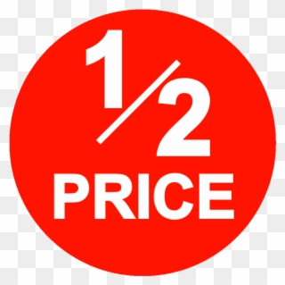 Image Result For 1/2 Price For Sale Sign, Thrifting, - 1 2 Price Sticker Clipart