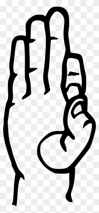 Open - Sign Language F Png Clipart