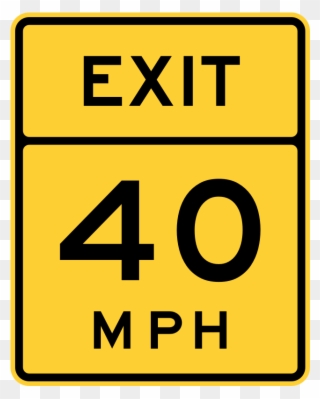 Exit Speed - Exit Speed Limit Sign Clipart