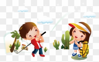 Golf Course Clipart Kid Golf - Happy Children Day Gif - Png Download