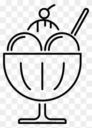 Ice Cream Sundae Coloring Page Clipart