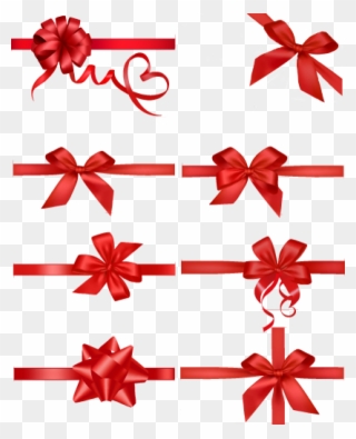 Diferent Types Red Ribbon Free Png Download - Moño Con Liston Para Regalo Clipart