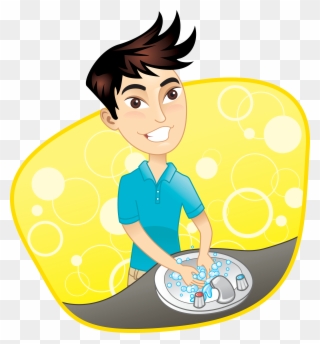 Boy Washing His Hands Clipart