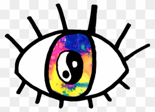 Colorful Yin Yang Eye - Trippy Eyeball Png Clipart