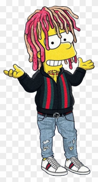 Guccigang Bart Lilpump Supreme Gang Simpsons Gucci - Bart Simpson Lil Pump Clipart