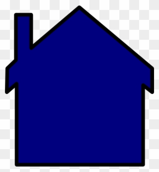Blue House Outline Clipart - Png Download