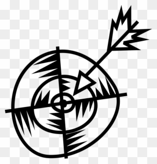 Vector Illustration Of Archery Marksmanship Arrow Shaft - Emblem Clipart