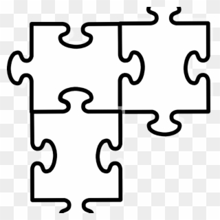 Free Puzzle Pieces Template Download Free Clip Art - Two Jigsaw Piece Template - Png Download