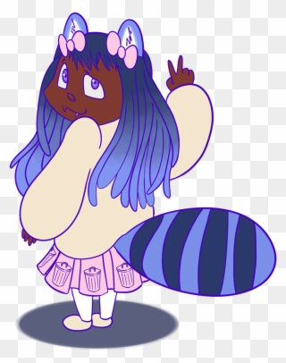 Kawaii Raccoon Girl~ During This Project I Found Out - Cartoon Clipart