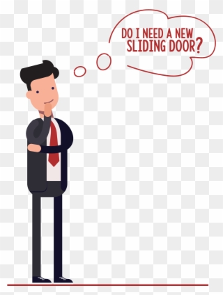 Man Thinking Sliding Door - Caracterizacion De Procesos Animado Clipart