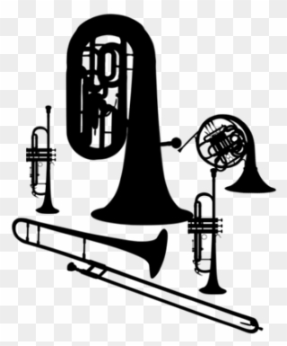 Karidion Brass - Trombone Black And White Clipart