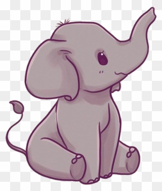 Elephant Sticker - Cute Kawaii Elephant Clipart