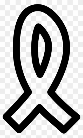 Cancer Ribbon Hand Drawn Outline Comments - Emblem Clipart