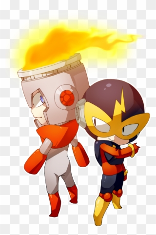 Megaman Drawing Fireman - Fire Man And Elec Man Clipart
