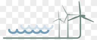 Graphic Water And Wind Farms - Wind Turbine Clipart