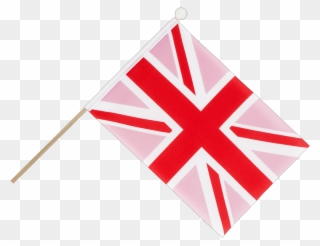 Union Jack Pink Hand Waving Flag 6x9" - Triangle Clipart